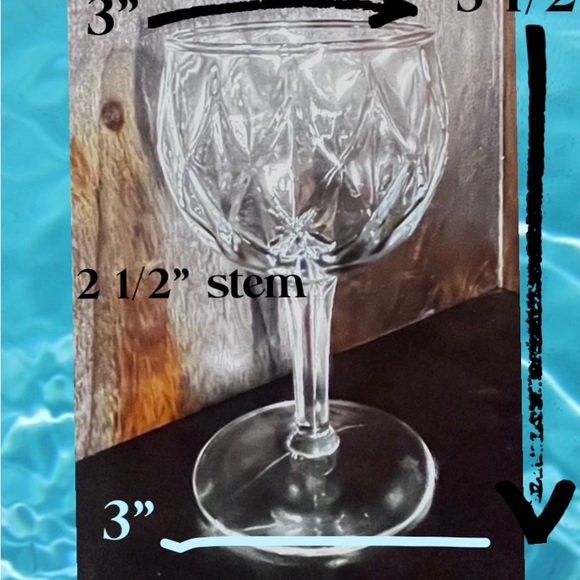 Set of 4 Vintage Water Goblets - Picture 2 of 2